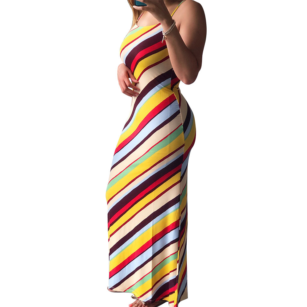 Casual Printed Straps Maxi Dress