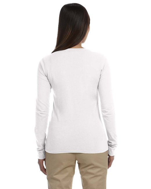 Ladies' 4.4 oz.; 100% Organic Cotton Classic Long-Sleeve T-Shirt - BLACK - S